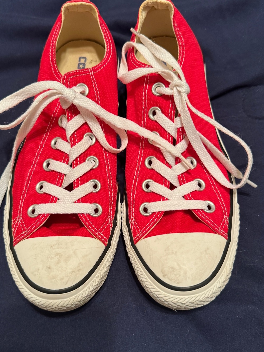 Converse All Star Women’s Red Canvas Low-Top Sneakers, 8